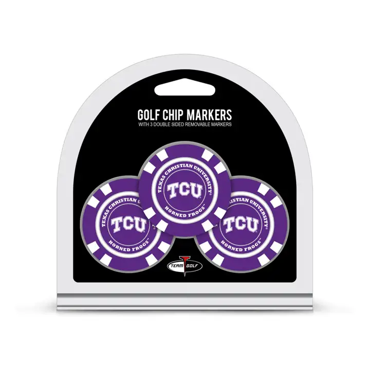 Lot de 3 marqueurs de balle de golf Texas Christian Horned Frogs A