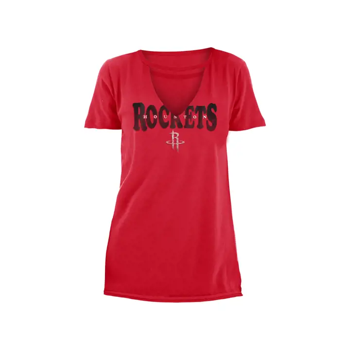 T-shirt ras du cou mode femme NBA Houston Rockets 19 ROUGE