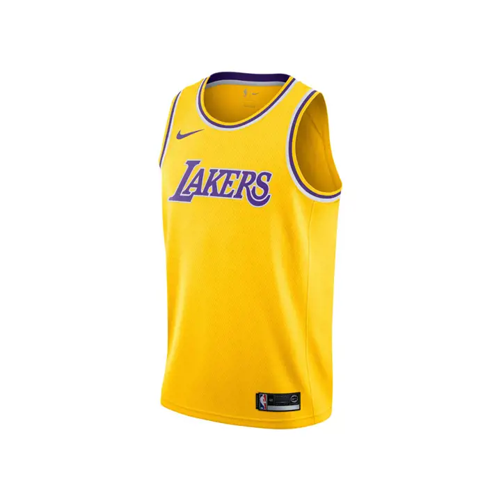 LAKERS NBA MAILLOT SWINGMAN PERSONNALISABLE ICON JRS jaune