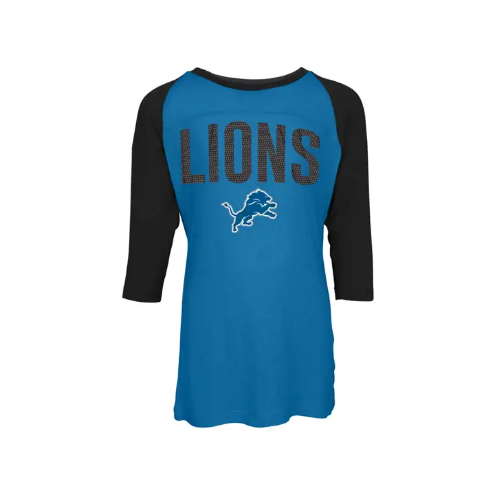 T-shirt Raglan bleu NFL Detroit Lions pour jeune fille