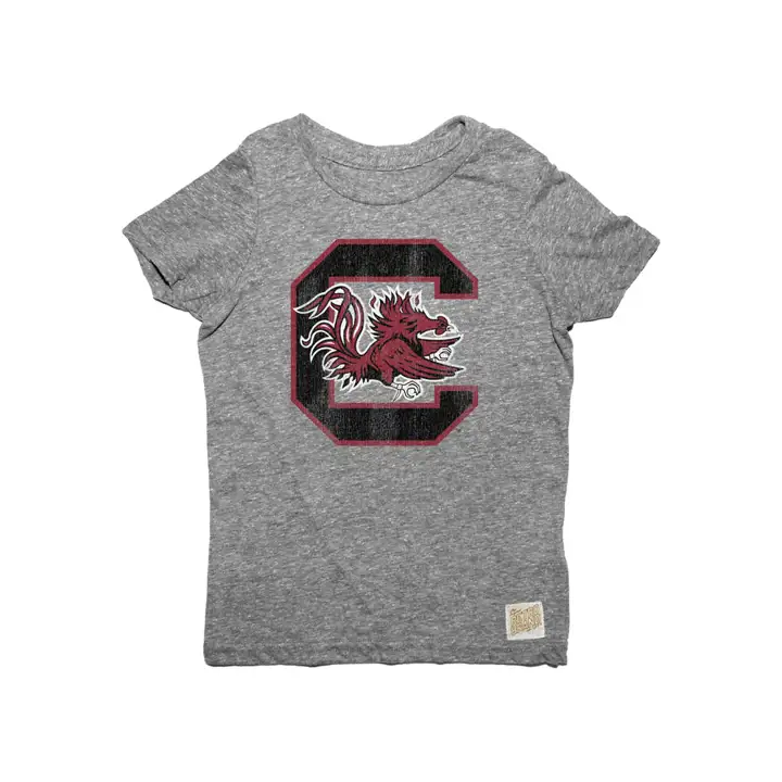 T-shirt Triblend NCAA Caroline du Sud pour bambin 18 Gris chiné