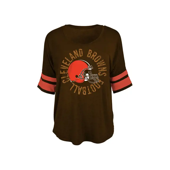 T-shirt Cleveland Browns NFL avec logo circulaire pour femme 18  BRN