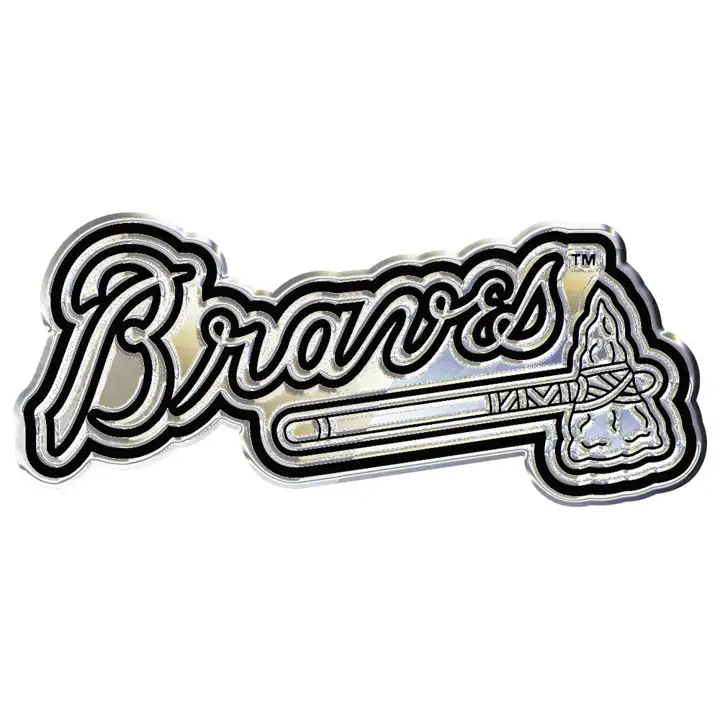 Emblème métallique automobile ATLANTA BRAVES ARG/noir