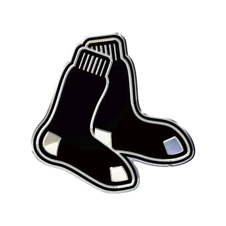 Emblème métallique de voiture Boston Red Sox ARG/noir