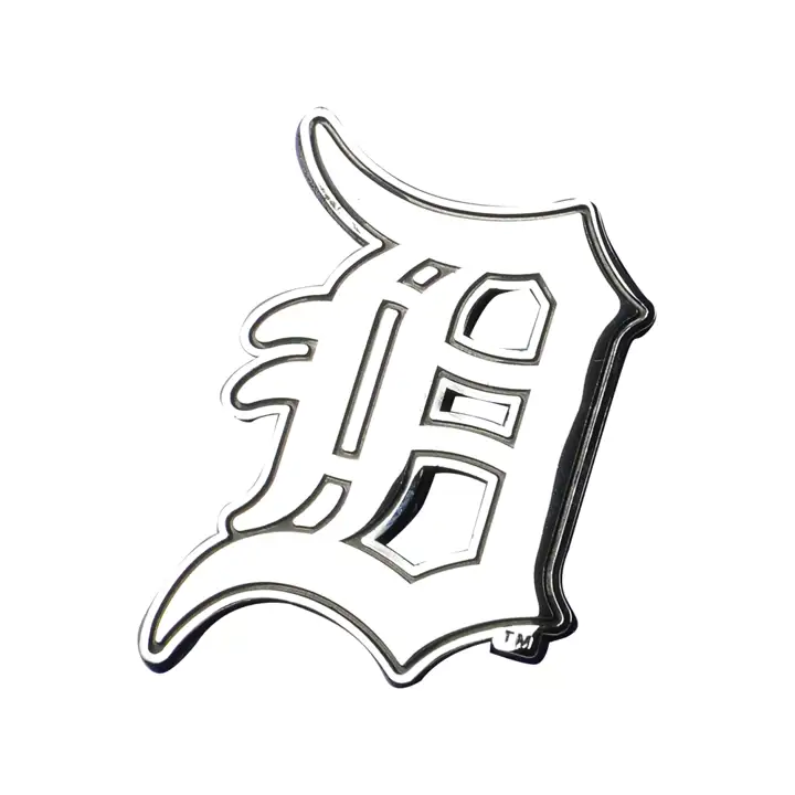 Emblème de voiture en métal DETROIT TIGERS ARGENTÉ