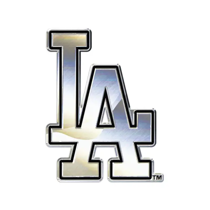 LOS ANGELES DODGERS Emblème métallique pour voiture, ARGENT