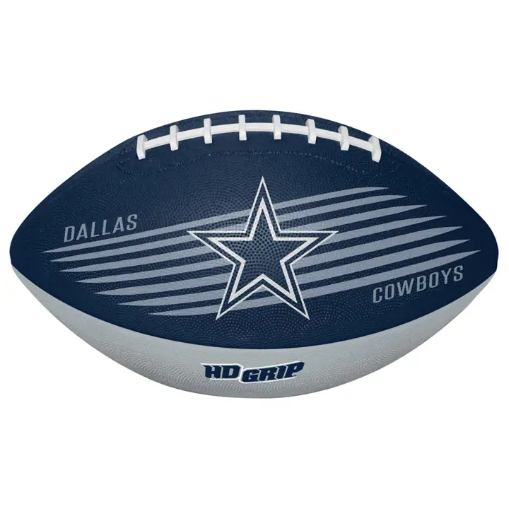 Ballon de football américain junior Dallas Cowboys Grip Tek bleu marine/gris