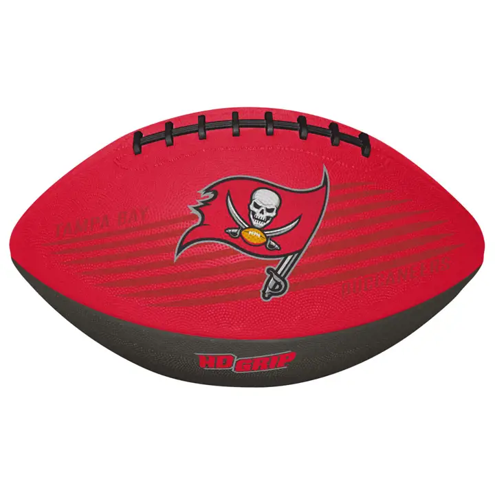 Mini ballon de football américain Tampa Bay Buccaneers Grip Tek noir/rouge