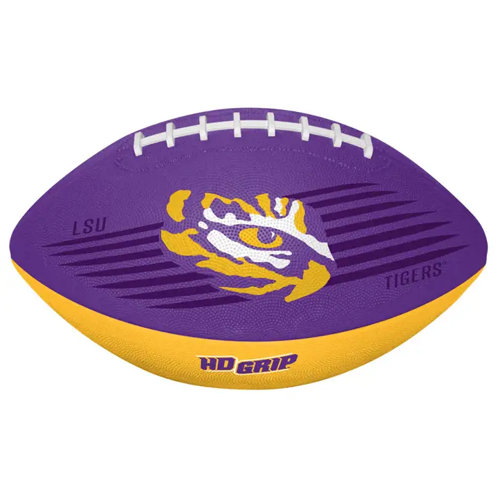Ballon de football américain L.S.U. Grip Tek pour jeunes pur/gl