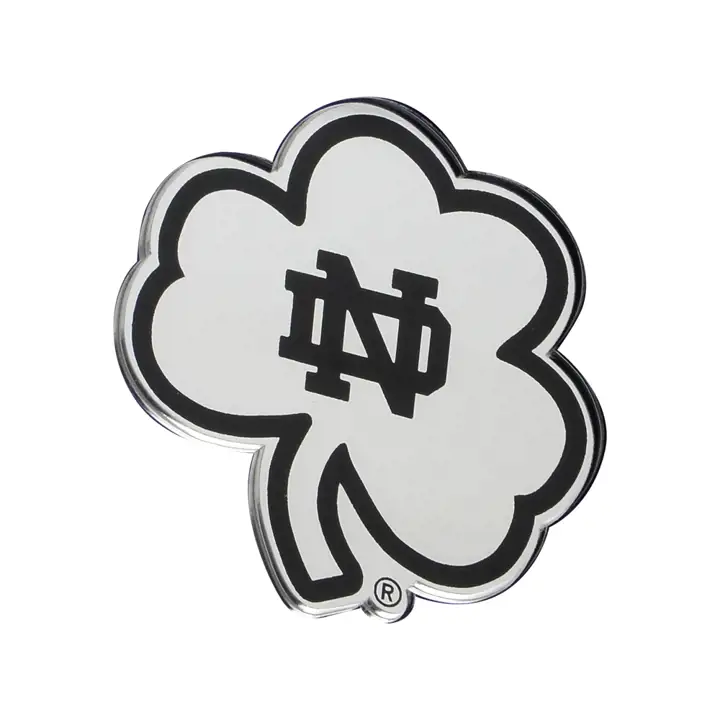 Notre Dame Fighting Irish Emblème métallique pour automobile, argent