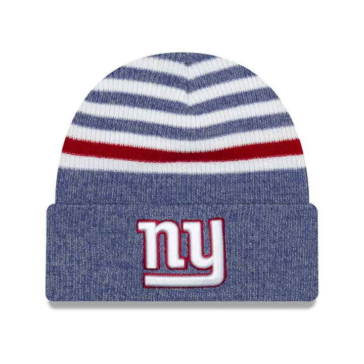 New York Giants NFL Bonnet tricoté à rayures avec revers RBL/BLC