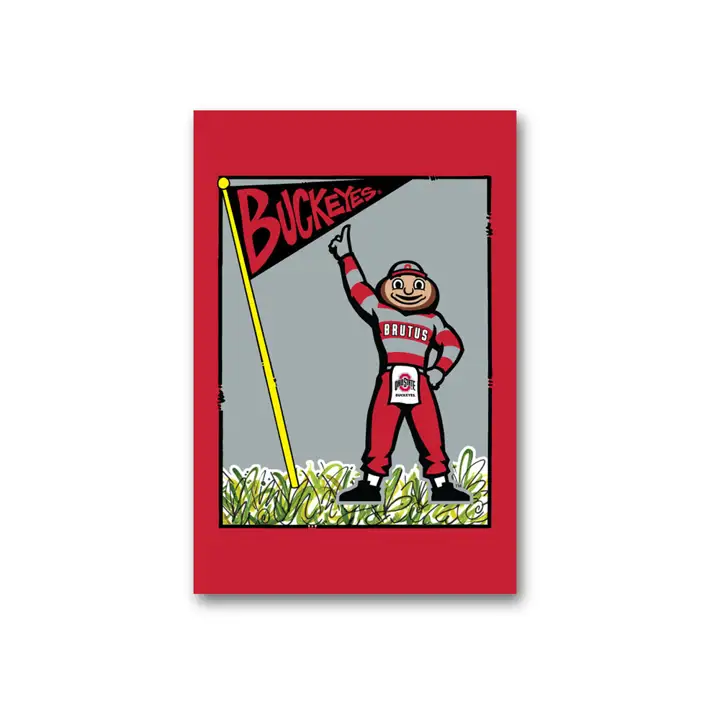 Drapeau de jardin mascotte Ohio State Buckeyes rouge/gris