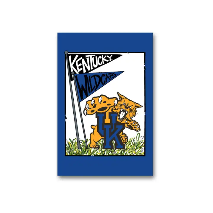 Drapeau de jardin mascotte des Kentucky Wildcats bleu/blanc