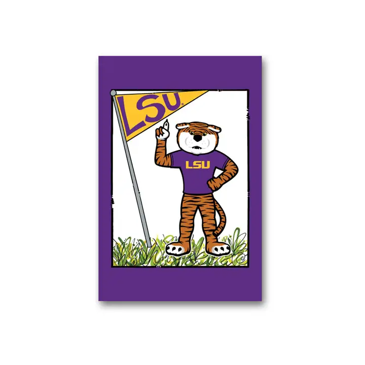 Drapeau de jardin mascotte L.S.U.  vlt/blc