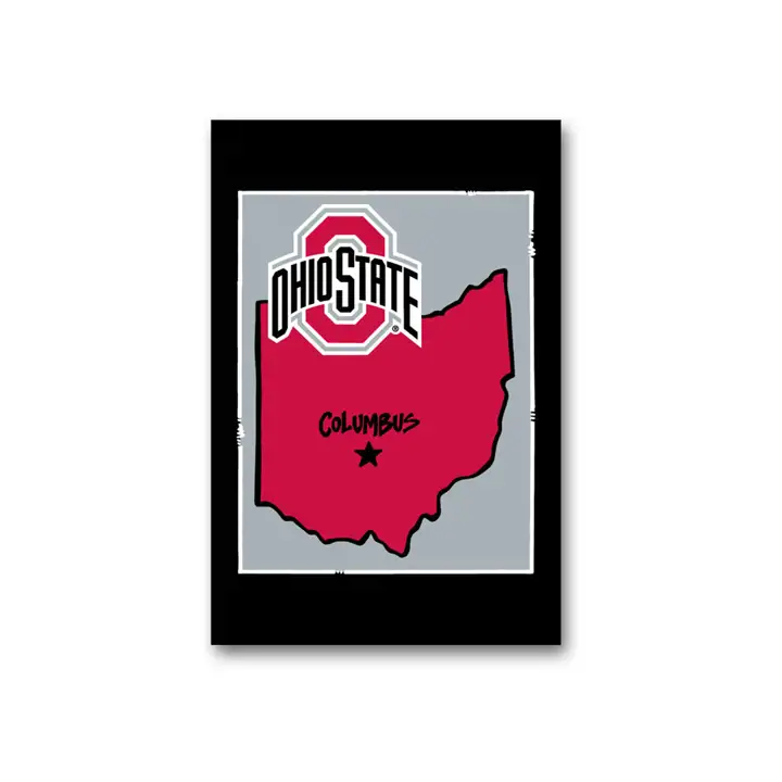 Drapeau de jardin Ohio State Buckeyes gris/rouge/noir