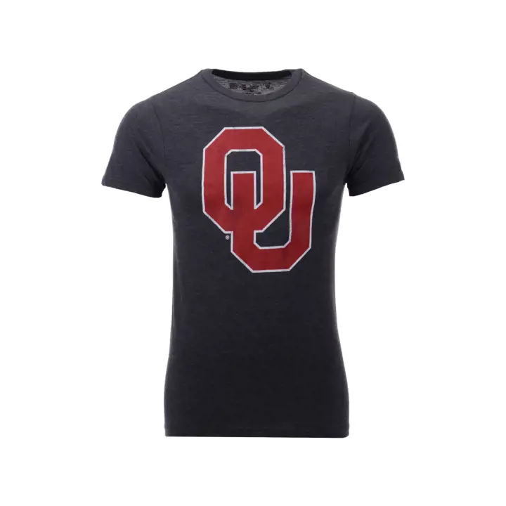 T-shirt en mélange double avec grand logo Oklahoma NCAA - Anthracite