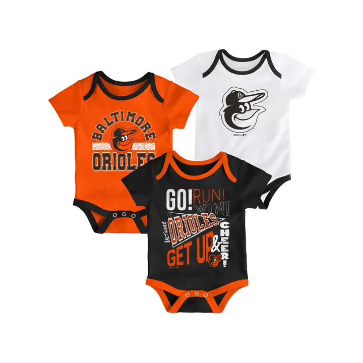 Ensemble 3 pièces nouveau-né « Future recrue » MLB des Orioles de Baltimore 19 orange