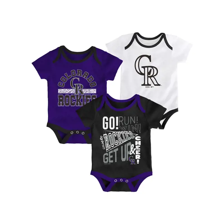 Colorado Rockies MLB Nouveau-né Nouvelle recrue Ensemble 3 pièces 19 noir/violet