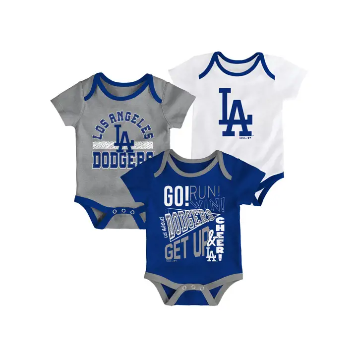 Ensemble 3 pièces Los Angeles Dodgers MLB Nouveau-né Nouvelle Recrue 19 RB