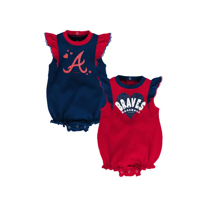 Ensemble Atlanta Braves MLB Nouveau-né Filles "Double Trouble" 19 Marine