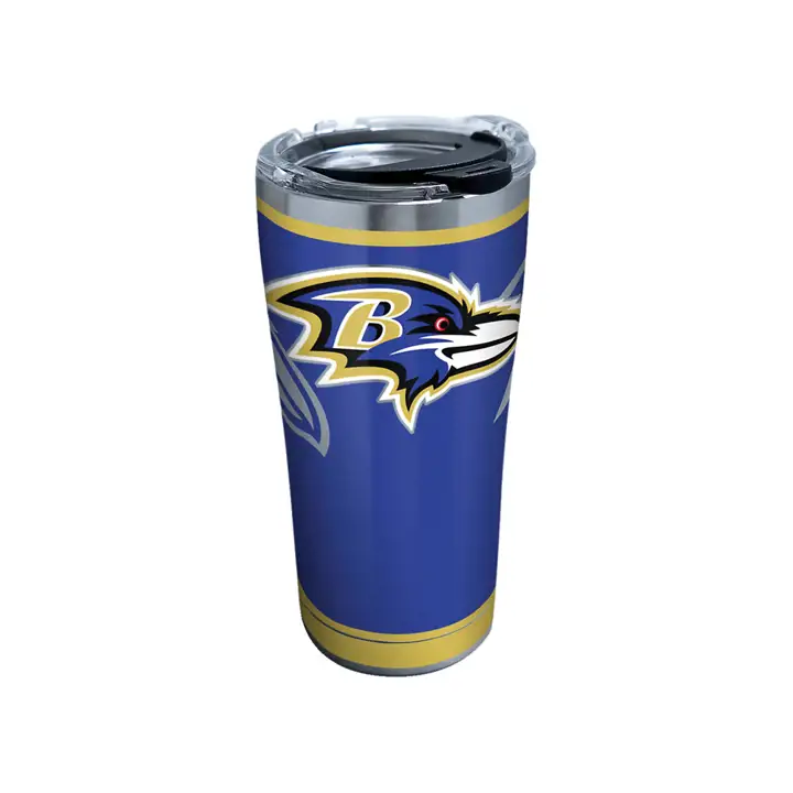 Gourde isotherme en acier inoxydable NFL Rush 20oz des Ravens de Baltimore - SILV/pur