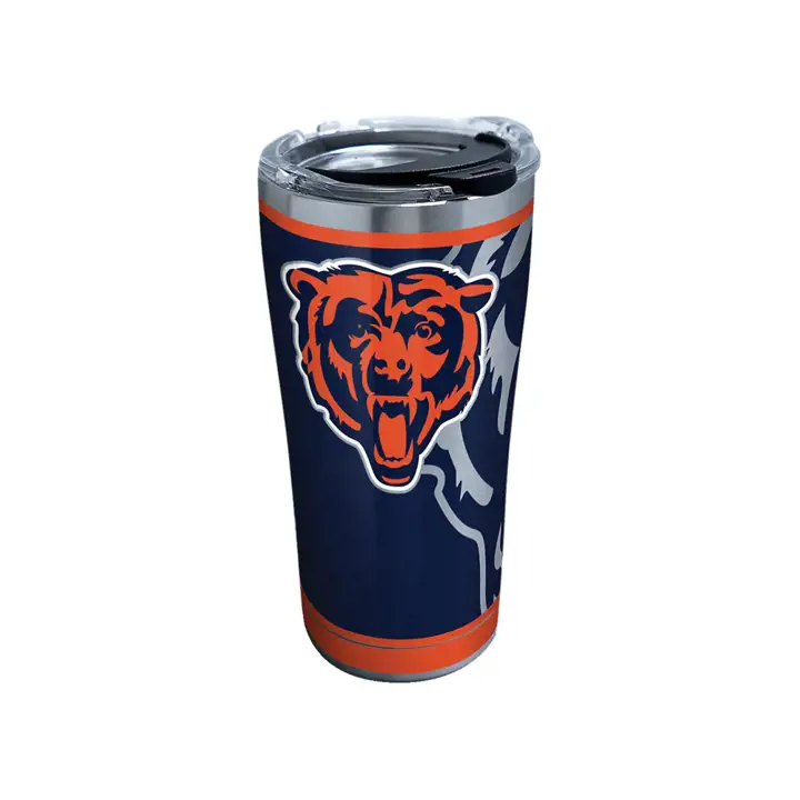 Chicago Bears Bouteille isotherme NFL Rush en acier inoxydable 590 ml Argent/Marine