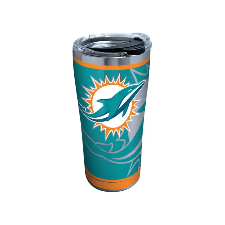 Gourde en acier inoxydable 20oz NFL Rush des Miami Dolphins (argent/turquoise)