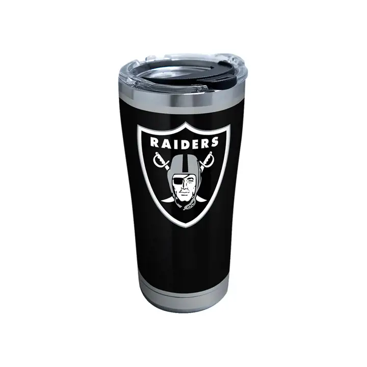 Gobelet NFL Rush 590 ml en acier inoxydable LV Raiders, argenté/noir