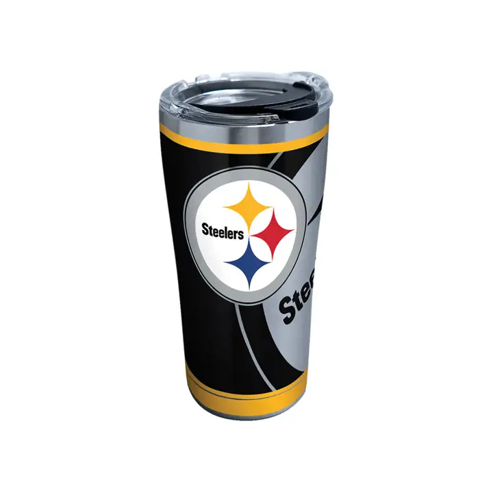 Pittsburgh Steelers 20oz NFL Rush Acier Inoxydable Argent/Noir