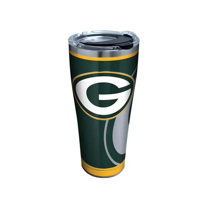 Bouteille NFL Rush en acier inoxydable 30 oz Green Bay Packers ARGENT/vert