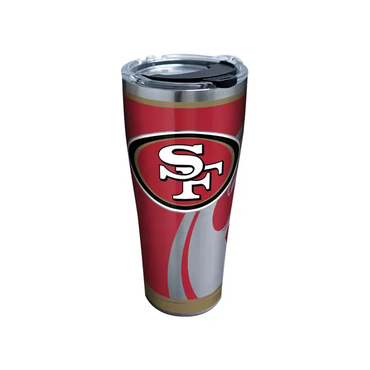 San Francisco 49ers Bouteille isotherme en acier inoxydable NFL Rush 887 ml Argent/rouge