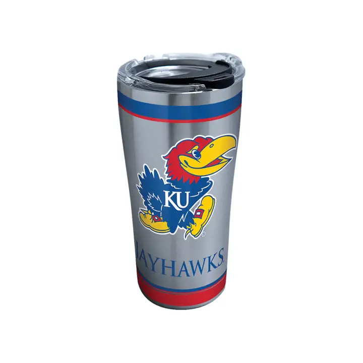 Kansas Jayhawks Gobelet de 590 ml en acier inoxydable Motif NCAA Tradition ARGENT