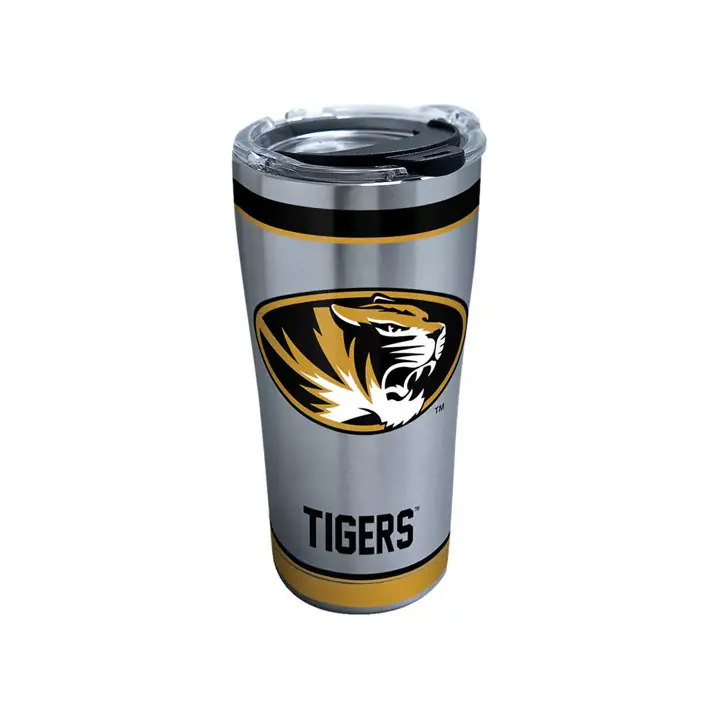 Missouri Tigers Gobelet Isotherme Tradition NCAA Acier Inoxydable 20oz ARGENT