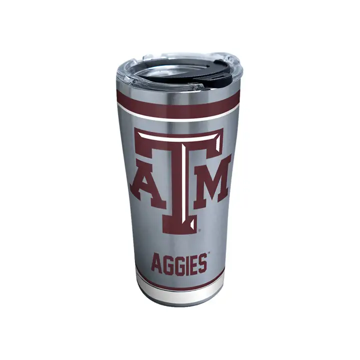 Gobelet en acier inoxydable de 20 oz avec logo traditionnel des Aggies de Texas A&M NCAA - ARGENT