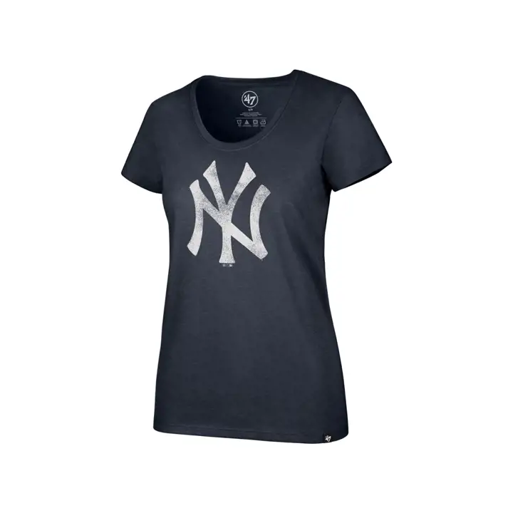 T-shirt à logo en col rond pour femme Yankees MLB, coloris marine, taille 18