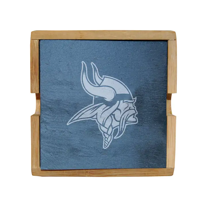 Minnesota Vikings Ensemble de sous-verres en ardoise avec support dkslgry