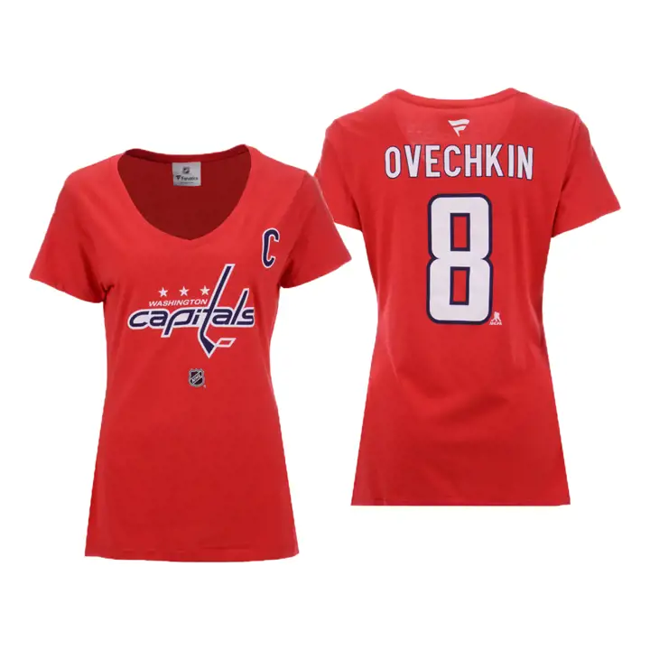 T-shirt de joueuse de la LNH WASHINGTON CAPITALS ALEX OVECHKIN
