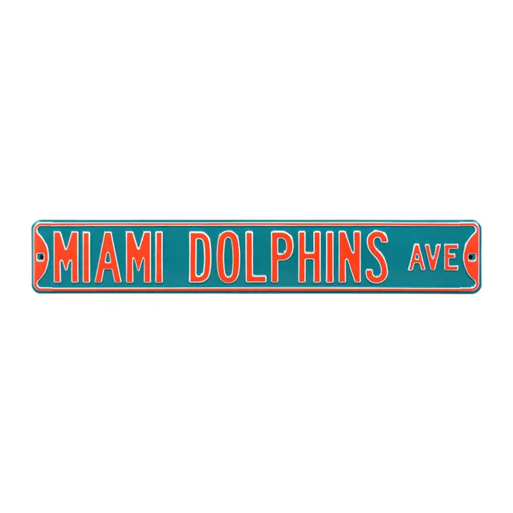 Panneau de rue authentique des Miami Dolphins - Avenue Ast
