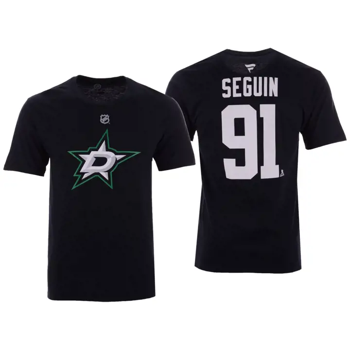 T-shirt authentique Seguin Dallas Stars LNH Stack N&N noir