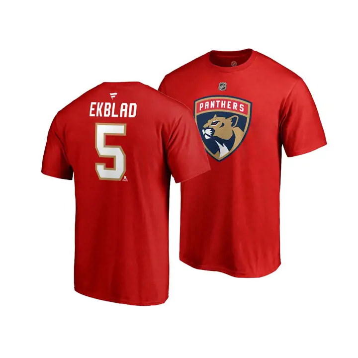 T-shirt Aaron Ekblad Florida Panthers NHL Authentic Stack Nom et Numéro