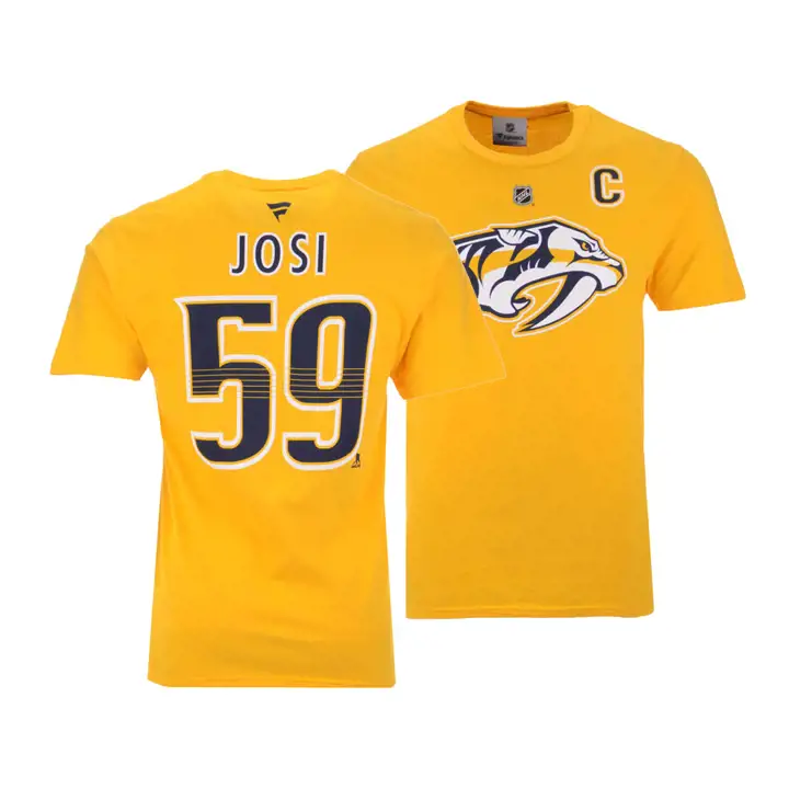 Chandail à manches courtes avec nom et numéro Roman Josi Nashville Predators Authentic Stack de la LNH