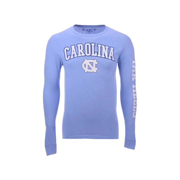 North Carolina Tar Heels NCAA T-shirt à manches longues slogan taille moyenne