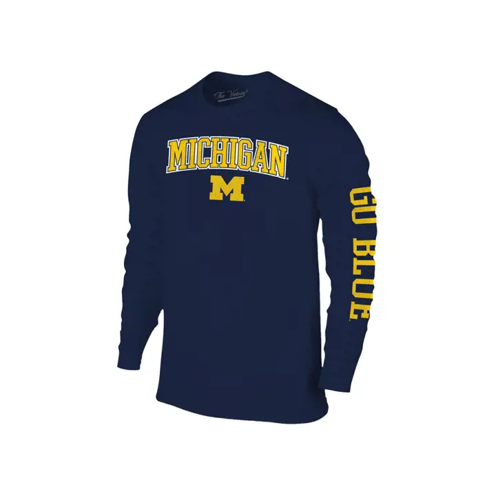 T-shirt à manches longues motif slogan mi-taille NCAA Michigan Wolverines