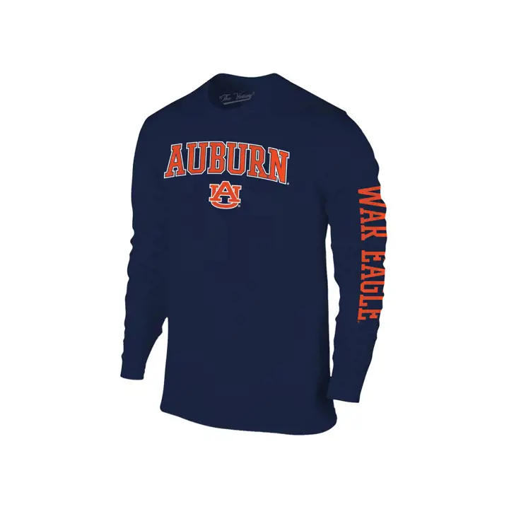 T-shirt à manches longues de taille moyenne avec slogan Auburn Tigers NCAA BLEU MARINE