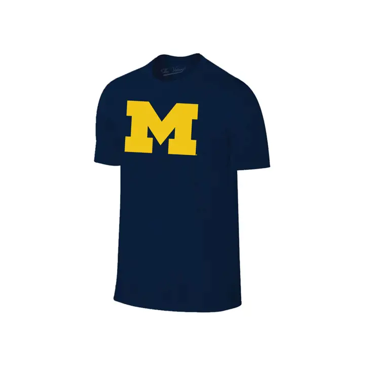 T-shirt Michigan Wolverines 2F NCAA grand logo BLEU MARINE