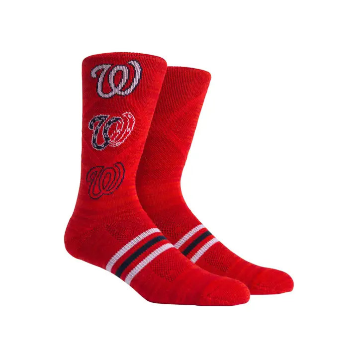 Washington Nationals MLB PKWY Stacked Crew ROUGE