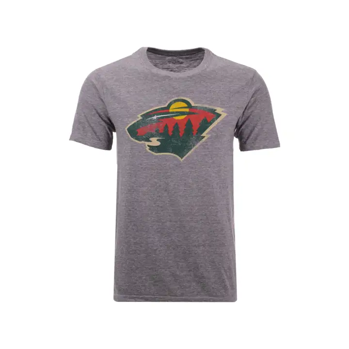 T-shirt NHL WILD Tri-Blend Logo d'équipe Tête d'ours GRY