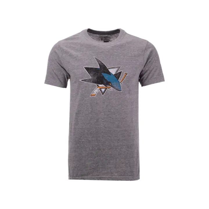 SHARKS NHL T-shirt à Logo d'Équipe Tri-Blend Requin GRIS