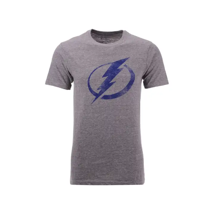 T-shirt Lightning NHL Tri Blend avec logo d'équipe Boulon GRIS