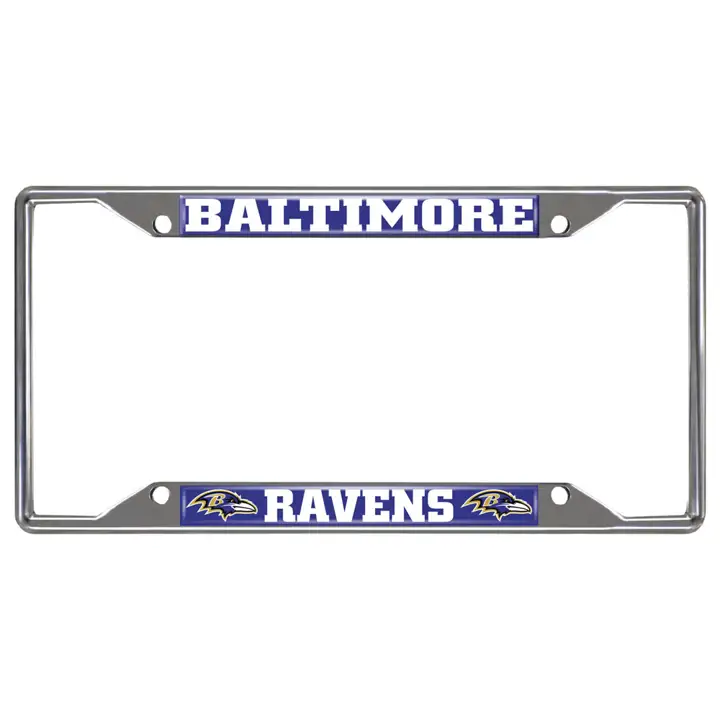 Cadre de plaque d'immatriculation Baltimore Ravens, argent